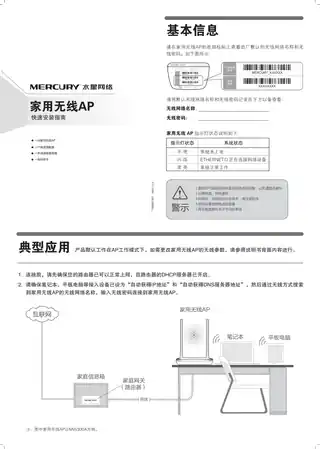 mercury水星MW150A V1.0_1.0.0快速安装指南